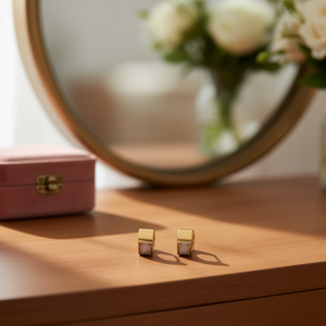 Orecchini a Clip in Acciaio Inossidabile Oro e Argento 6mm 6 Paia Gioielli alla Moda - Product Image 3