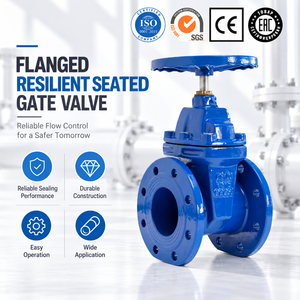 Válvula de Compuerta con Brida NRS de Fábrica China para Estación de Bombeo de Red de Agua Municipal y Tubería Enterrada con Sello Suave - Product Image 1