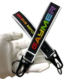 Direct Factory Eagle Hook Keychain Wristlet <b>Polyester</b> Custom Logo Woven Short Strap Nylon Jacquard <b>Lanyard</b> - Product Image 3