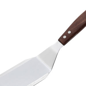 Cucina Torta di Server in acciaio inox <span class=keywords><strong>hamburger</strong></span> Turner/spatola con manico in legno - Product Image 4