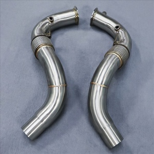 High Performance Downpipe for BMW550i N63 4.4T F10 Car Exhaust Pipes Header Straight Downpipe Golden Fish Scale Welding - Product Image 5