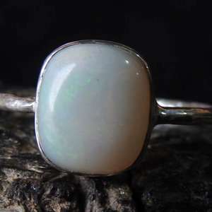 Australian Multi Fire <b>Opal</b> Gemstone Wedding <b>Ring</b>-<b>Silver</b>-October Birthstone-Solid <b>Opal</b>-6.5 US Size-Handmade Classic - Product Image 1