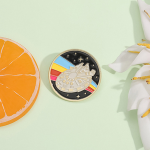 星星珐琅别针飞船金属胸针翻领徽章饰品背包配件批发 - Product Image 2