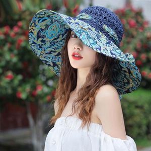 Chapeau de soleil Fedora à large bord pour la plage et le bord de mer, respirant, tendance estivale, idéal pour les vacances et les sorties - Product Image 1