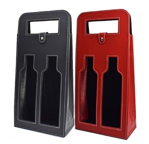 Sac isotherme 2 pièces en cuir PU de qualité supérieure pour bouteilles de bière et de vin, avec support ajouré, sac de transport extérieur, sacs à main, logo personnalisé - Product Image 2