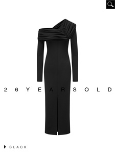 Abito Elegante Vintage Originale da Designer, 26 Anni, Solido, Autunnale, Modellante, a Vita Alta, Antistatico, con <span class=keywords><strong>Spalle</strong></span> <span class=keywords><strong>Scoperte</strong></span> e <span class=keywords><strong>Maniche</strong></span> <span class=keywords><strong>Lunghe</strong></span> 33148 - Product Image 1