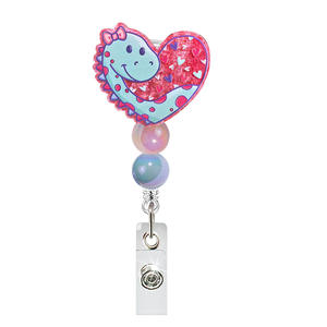 Nuevo Estilo de Portacredenciales Acrílico para <span class=keywords><strong>el</strong></span> Día de San Valentín, Forma de Corazón, Retráctil, con Cuentas, para Enfermeras, con Clips - Product Image 6