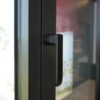 Ventana Moderna de Aluminio con Marco Delgado, Ventana Abatible de Aluminio Negro con Doble Acristalamiento Templado para Casa o Villa