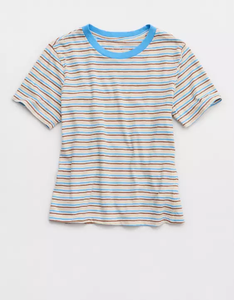 เสื้อยืดลำลองลายทางทันสมัย LEDUO ผ้าฝ้าย 100% สวมใส่ได้ทุกวันสำหรับผู้หญิงในช่วงฤดูร้อน - Product Image 1