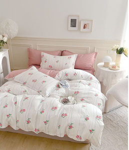 Ensembles de housses de couette en sergé de coton imprimé personnalisé ensembles de housses de couette imprimées ensembles de draps de lit avec taie d'oreiller - Product Image 3