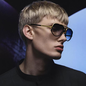Lunettes de soleil pour homme XH-98350, monture carrée en métal et plastique, protection UV400, verres bleus, style européen - Product Image 2