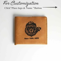 Dompet Kulit Sapi Gaya Minimalis Pria, Dompet Bisnis Lipat Ganda Kulit Sapi Kustom Gaya Ramping