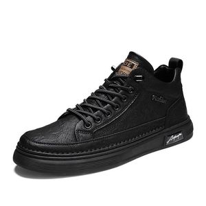 New Summer Men's Trendy All-Match Black PU Sports Casual <b>Sneakers</b> Breathable <b>Waterproof</b> Korean Walking Style Shoes - Product Image 5