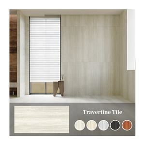 Finition mate de tuile de porcelaine d'aspect de <span class=keywords><strong>travertin</strong></span> ivoire pour la conception sans couture de plancher et de mur - Product Image 1