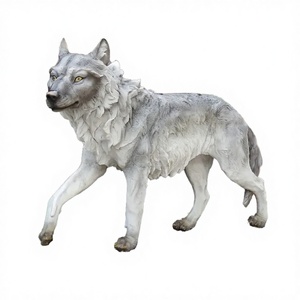 Estatua de Lobo de Resina Realista, Figura Abstracta de Animal Religioso para Decoración de Jardín y Exteriores, Pintada a Mano, Regalo Festivo - Product Image 4