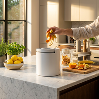 Machine à Compostage Électrique Intérieure pour la Maison, Chambre de Broyage en Acier Inoxydable, Type d'Alimentation Continue, Recyclage des Déchets Alimentaires, 0,75 CV