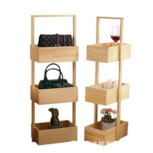 Solid Wood Storage Rack 3 Tier Standing Multipurpose Living Room <b>Bedroom</b> Organizer Display <b>Shelf</b> - Product Image 4