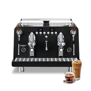 Máquina de Café Espresso Semiautomática de Acero Inoxidable, Industrial y Comercial, Capacidad de 12L, 9 Bares de Presión, para Cafetería - Product Image 1