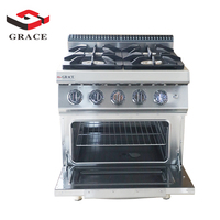 Cuisinière à gaz GRACE à 4 brûleurs en acier inoxydable avec four pour cuisines de restaurants, propane/gaz naturel, grillade
