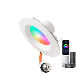 El Éxito de Ventas Transfronterizo: Lámpara de Techo Empotrada Inteligente Zigbee RGBW de 6 Pulgadas <span class=keywords><strong>con</strong></span> Atenuación, Ajuste de Color y Control por Voz - Product Image 1
