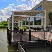 Toit à lames orientables entièrement automatique pour terrasse, pergola extérieure rétractable, coulissante et pliable, imperméable, en aluminium