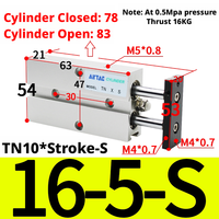 Cylindre pneumatique à double tige magnétique puissant AirTAC TN10/16/20/25/32X5/10/15/30/200-S, double arbre, double tige