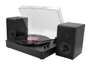 <span class=keywords><strong>Platine</strong></span> <span class=keywords><strong>vinyle</strong></span> à 3 vitesses à entraînement par courroie pour disques vinyles avec lecture <span class=keywords><strong>sans</strong></span> <span class=keywords><strong>fil</strong></span> et système HiFi avec haut-parleurs d'étagère - Product Image 2