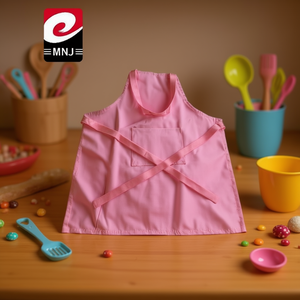 Kids' Candy Apron Selantal Pink Cross Back Design For Cooking 12Pcs Pack - Product Image 2