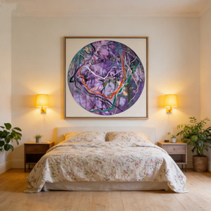 Pintor chino de Fujian, Tu Qixian, Glicinia y enredaderas de montaña pintadas a mano, pintura al óleo abstracta, decoración del hogar. - Product Image 3