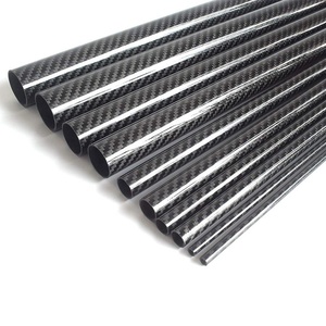 Tubes en fibre de carbone 3K ultra légers 1M 1.5M <span class=keywords><strong>2M</strong></span> Tube rond enveloppé de long rouleau pôle télescopique - Product Image 1