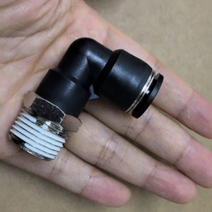 Rosca Macho <span class=keywords><strong>PL</strong></span> 90 °   Conector Neumático de Codo Tipo <span class=keywords><strong>L</strong></span> de Conexión Rápida con un Toque para Manguera de Aire - Product Image 1