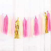 Ensemble de pompons en papier écologiques et colorés, décorations suspendues pour les fêtes, les anniversaires et les mariages