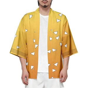 Personajes de Anime Kamado Tanjirou Cosplay disfraz <span class=keywords><strong>Rosa</strong></span> Kamade Zezeko Kimono para hombres mujeres verano japonés <span class=keywords><strong>Haori</strong></span> Kimono para playa - Product Image 4