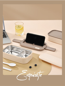Boîte à lunch portable en acier inoxydable Syh709 avec couverts intégrés, idéale pour adultes, enfants, école et pique-nique (emballage alimentaire) - Product Image 6