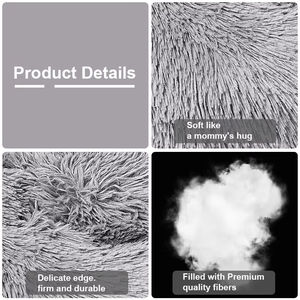 Cómodo perro de peluche largo cama enorme cojín invierno cálido perro enorme nido de lujo perros gatos mascota Donut cama - Product Image 6