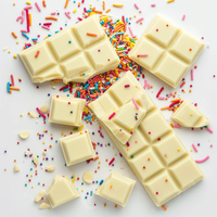 Barre de chocolat blanc halal en gros avec croquant de biscuits, bonbons exotiques au chocolat au lait 50g