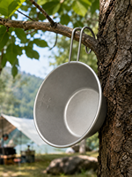 Tasse Sierra en titane pur - Bol de camping ultraléger à poignée fixe - Vente en gros OEM/ODM