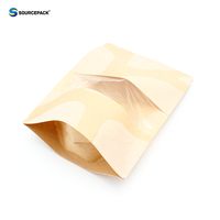 Sacs en papier kraft mini format avec fenêtre mate et fermeture éclair, en stock, pour le stockage alimentaire des petites entreprises et la maison
