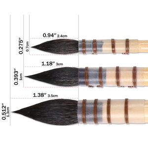 Suministro de fábrica Art Gouache puntiagudo sintético acuarela Quill Mop Brush, Pluma de pintura al óleo pelo de oveja lana cabeza redonda Acrílico - Product Image 4