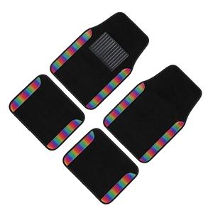 Tapis de voiture antidérapants en nylon de 2 mm d'épaisseur, motif flocon de neige laser violet arc-en-ciel, 4 pièces, pour SUV, berlines et fourgonnettes universelles - Product Image 1