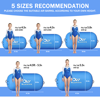 Tapis de gymnastique gonflable professionnel bleu de 80-120 cm pour l'entraînement, baril d'air avec gonfleur, usine OEM BSCI CE