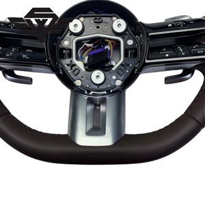 Volant en cuir véritable de haute qualité, marron, pour Mercedes Benz 223 809 C63 <span class=keywords><strong>E63</strong></span> <span class=keywords><strong>S</strong></span> Classe C W205 W213, style classique - Product Image 5