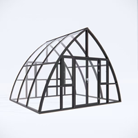 Véranda contemporaine en aluminium courbé sur mesure avec double vitrage trempé et couleur personnalisée pour usage extérieur dans le jardin