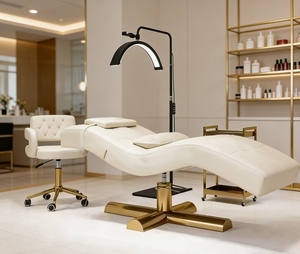 Mesa de Masaje Moderna Más Vendida, en Cuero PU Negro con Detalles Dorados, Altura Ajustable, Colores Personalizables, Ideal para Salón de Belleza o Sala de Estar - Product Image 5