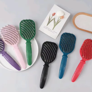 Juego de <span class=keywords><strong>cepillo</strong></span> de pelo para desenredar masaje rizado ducha de viaje con paleta de plástico de lujo con etiqueta privada personalizada con logotipo - Product Image 1