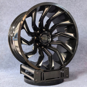 Nouvelles jantes en alliage d'aluminium 4x4 tout-terrain, design multi-rayons noir, 22*12J 6x139.7, haute performance pour - Product Image 3