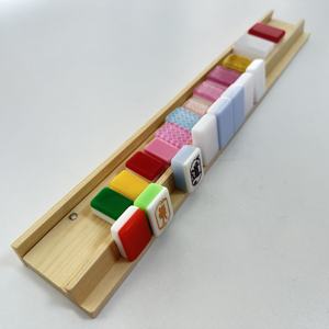 Luxuriöse Holz-Mahjong-Gestelle & -Schieber (4er-Set) Maßgefertigtes 18-Zoll-Muscheldesign Amerikanisches Mahjong-Gestell Tragbarer Magnetischer Schieber - Product Image 5