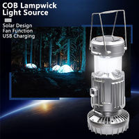 Lanterne de camping LED 3 en 1 avec ventilateur, lanterne pour les urgences, les pannes de courant, la randonnée, le camping portable