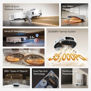 Robot Aspirador Inteligente Dream L60 con Función de Fregado en Seco y Húmedo, Estación Base Automática, Navegación Inteligente y Anticolisión para el Hogar - Product Image 3