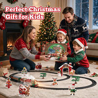 Train électrique de Noël à piles avec fumée, lumières et son, jouet de train à vapeur télécommandé pour enfant